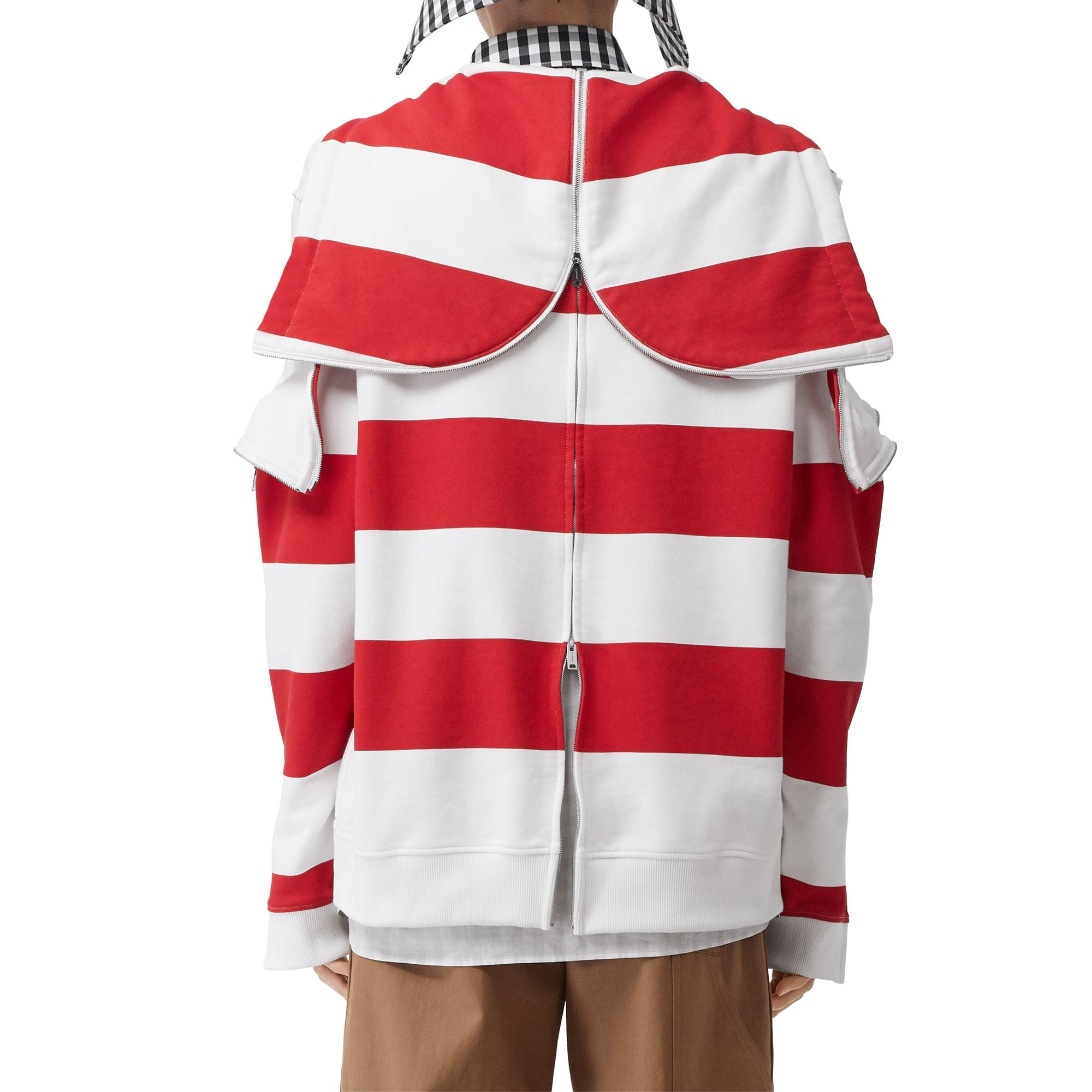 RED PATTERN Hoodie rayé en coton avec zips