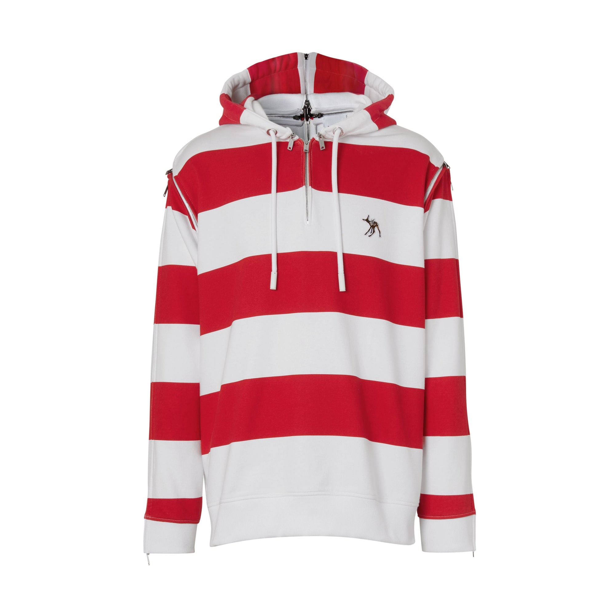 RED PATTERN Hoodie rayé en coton avec zips
