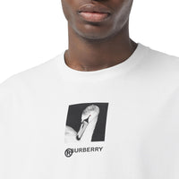 T-shirt oversize en coton avec cygne et logo - Blanc optique