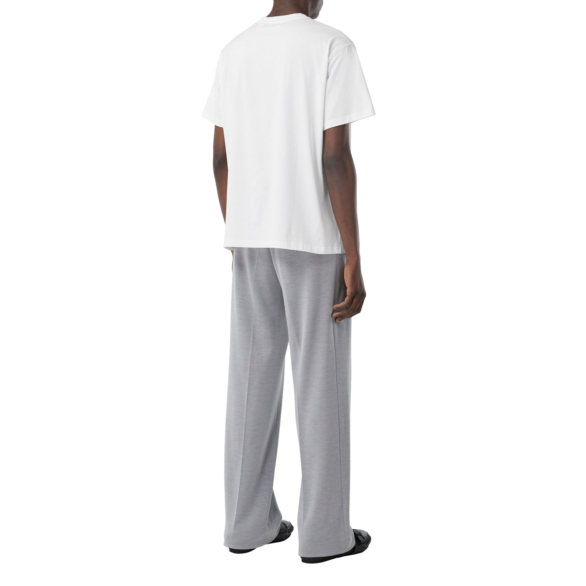 T-shirt oversize en coton avec cygne et logo - Blanc optique