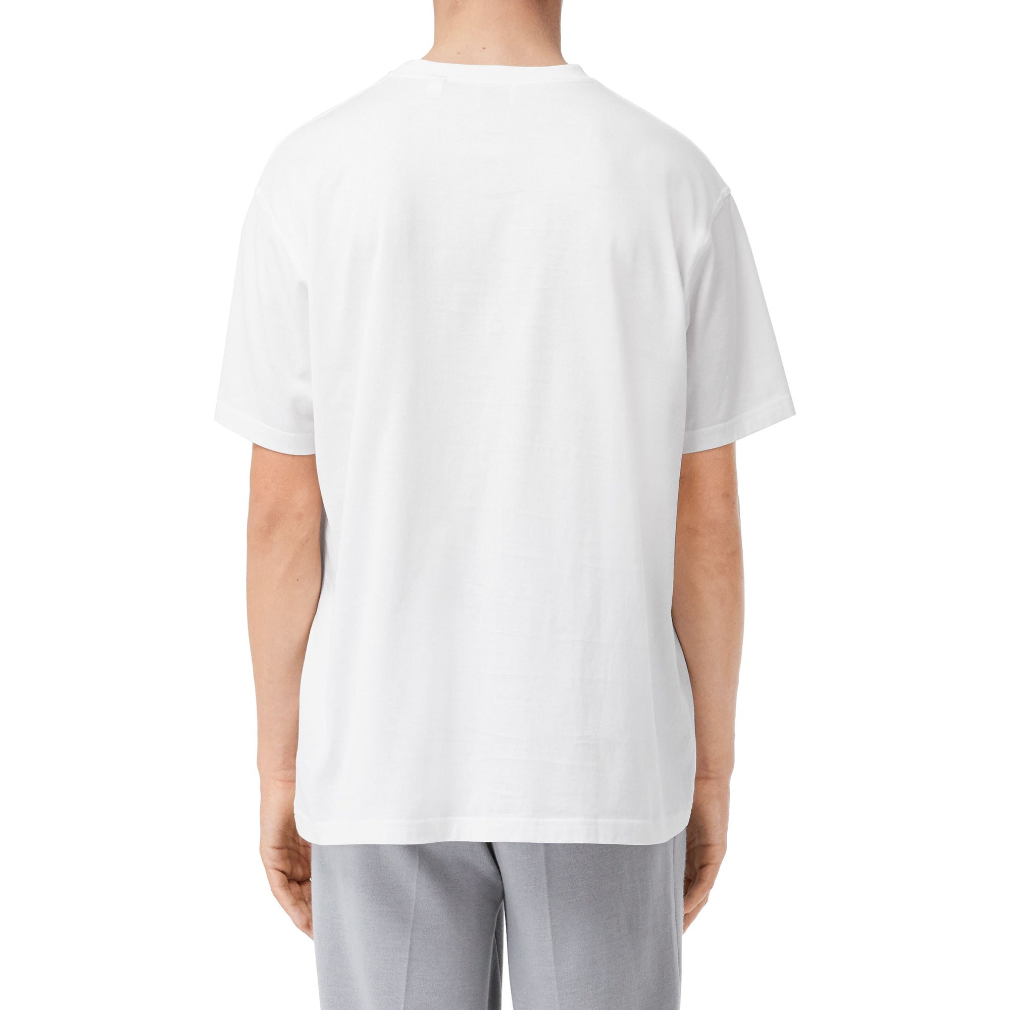 T-shirt oversize en coton à imprimé montage - Blanc optique