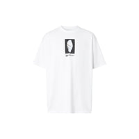 T-shirt oversize en coton à imprimé montage - Blanc optique