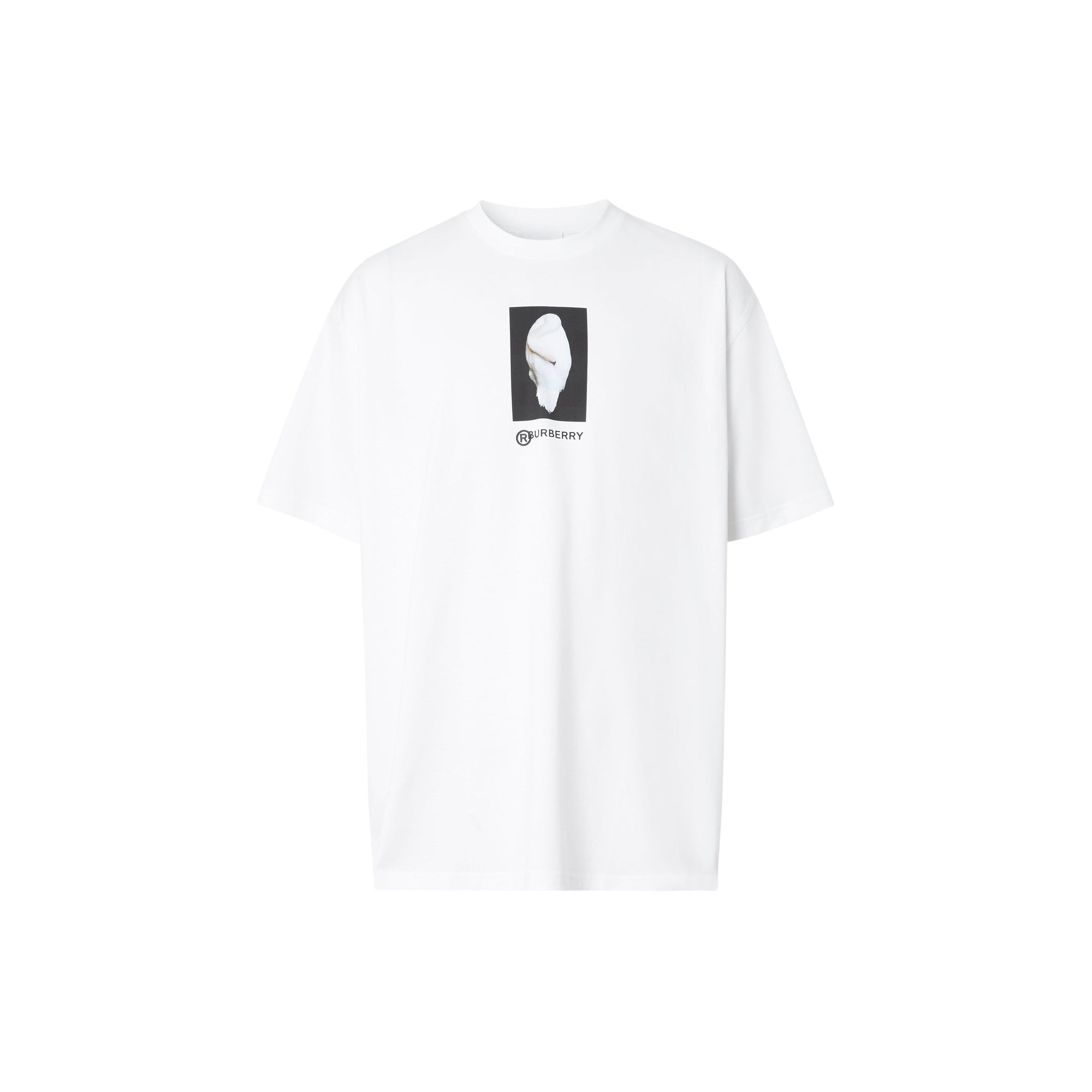 T-shirt oversize en coton à imprimé montage - Blanc optique