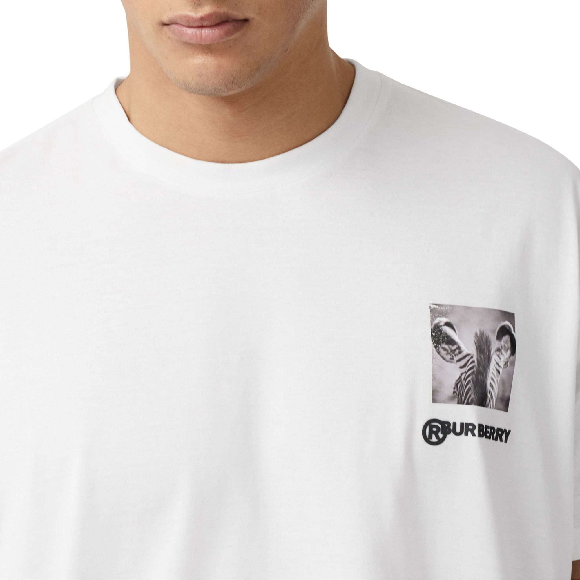 OPTIC WHITE T-shirt oversize en coton à imprimé montage