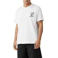 OPTIC WHITE T-shirt oversize en coton à imprimé montage