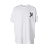 OPTIC WHITE T-shirt oversize en coton à imprimé montage