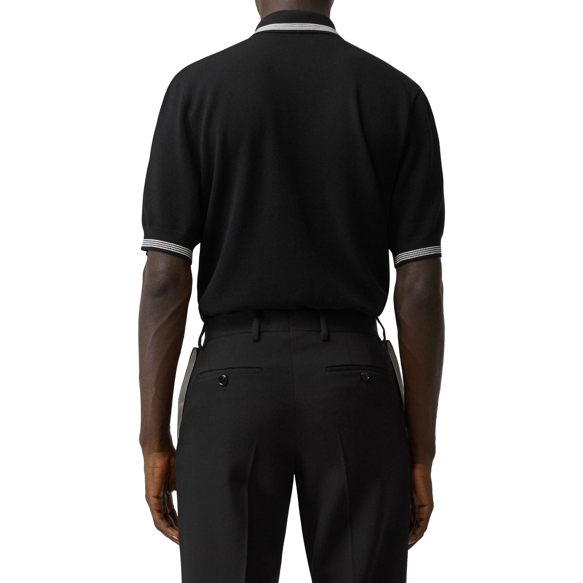 Polo en laine avec logo brodé - Noir