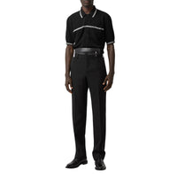 BLACK Polo en laine avec logo brodé