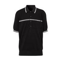 BLACK Polo en laine avec logo brodé