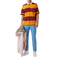 CITRUS ORANGE IP PAT Polo matelassé en coton rayé