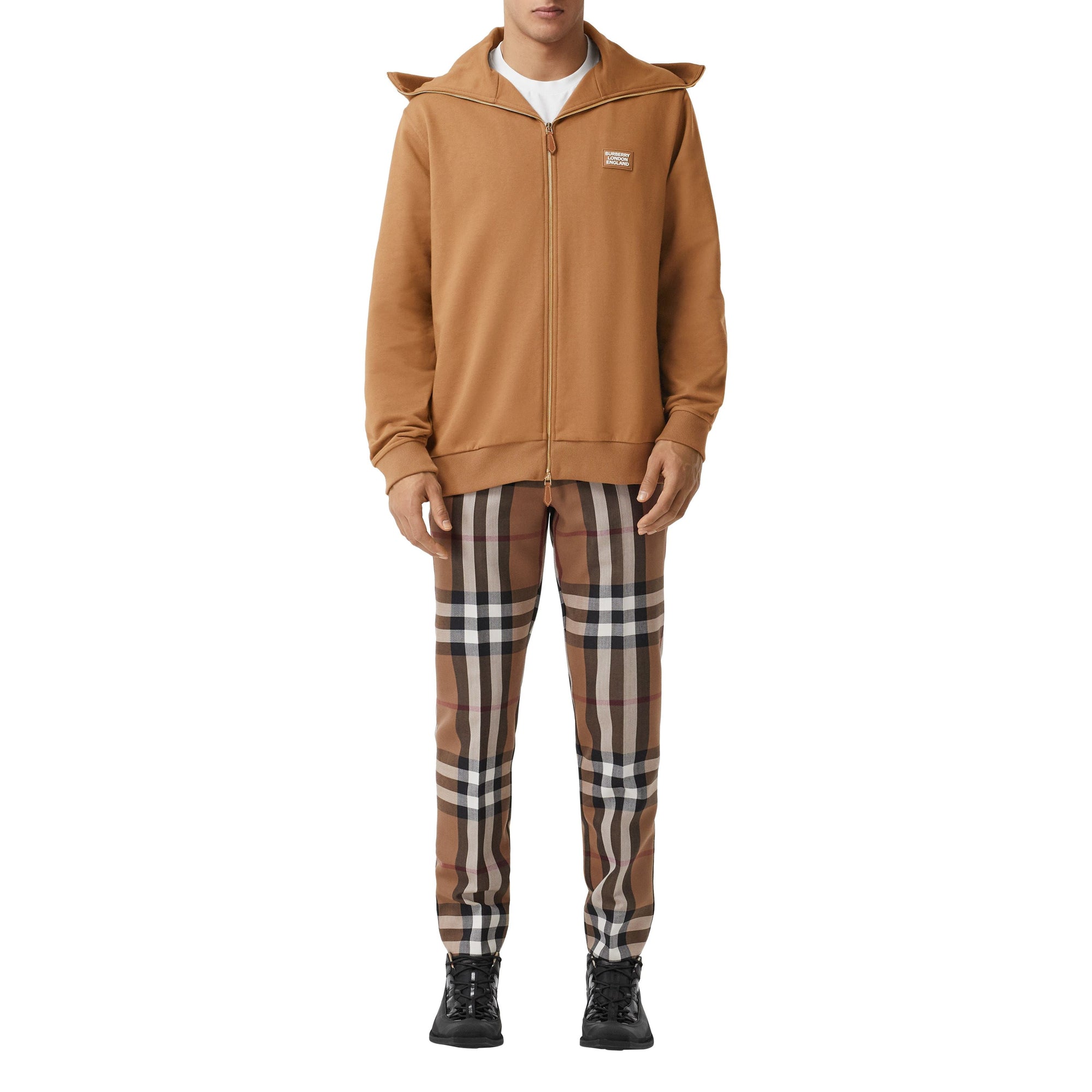 FAWN Haut à col entonnoir en coton avec logo appliqué