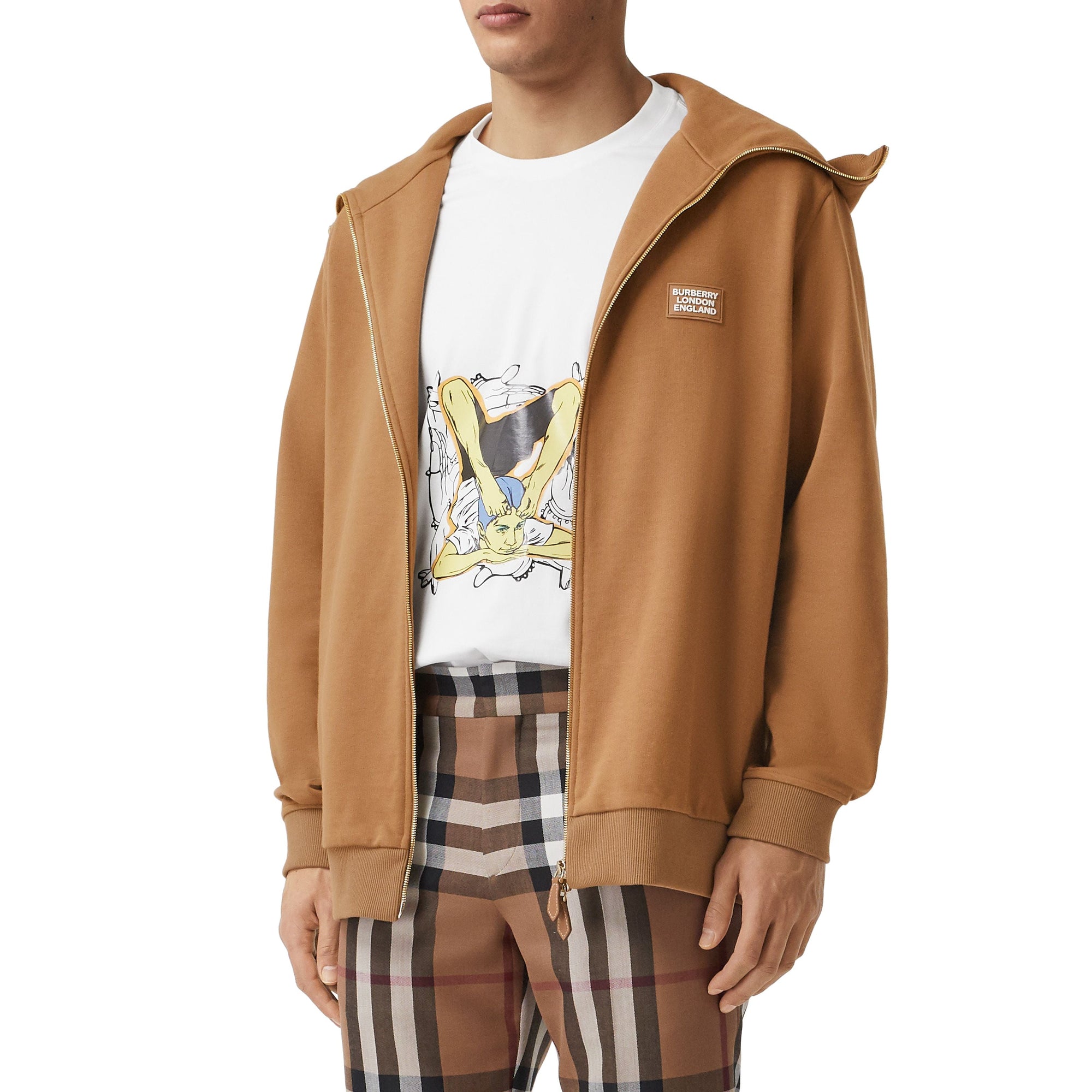 FAWN Haut à col entonnoir en coton avec logo appliqué