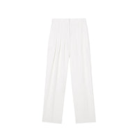 Pantalon plissé en laine grain de poudre - Neige