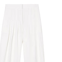 Pantalon plissé en laine grain de poudre - Neige
