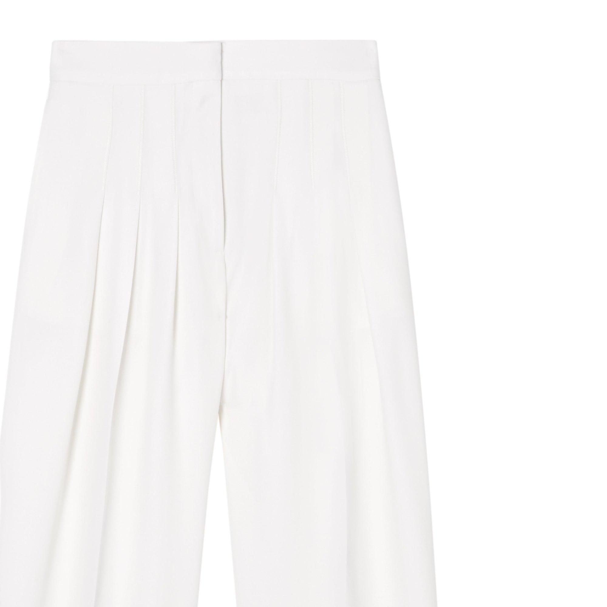 Pantalon plissé en laine grain de poudre - Neige