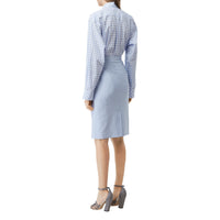 PALE BLUE Jupe crayon en toile de laine avec découpe