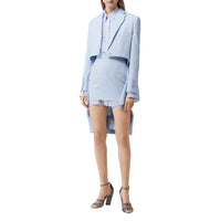 PALE BLUE Jupe crayon en toile de laine avec découpe