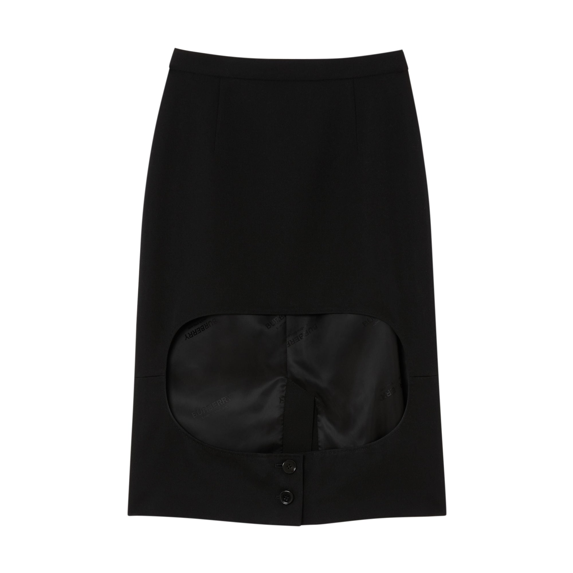 BLACK Jupe en laine grain de poudre avec découpe
