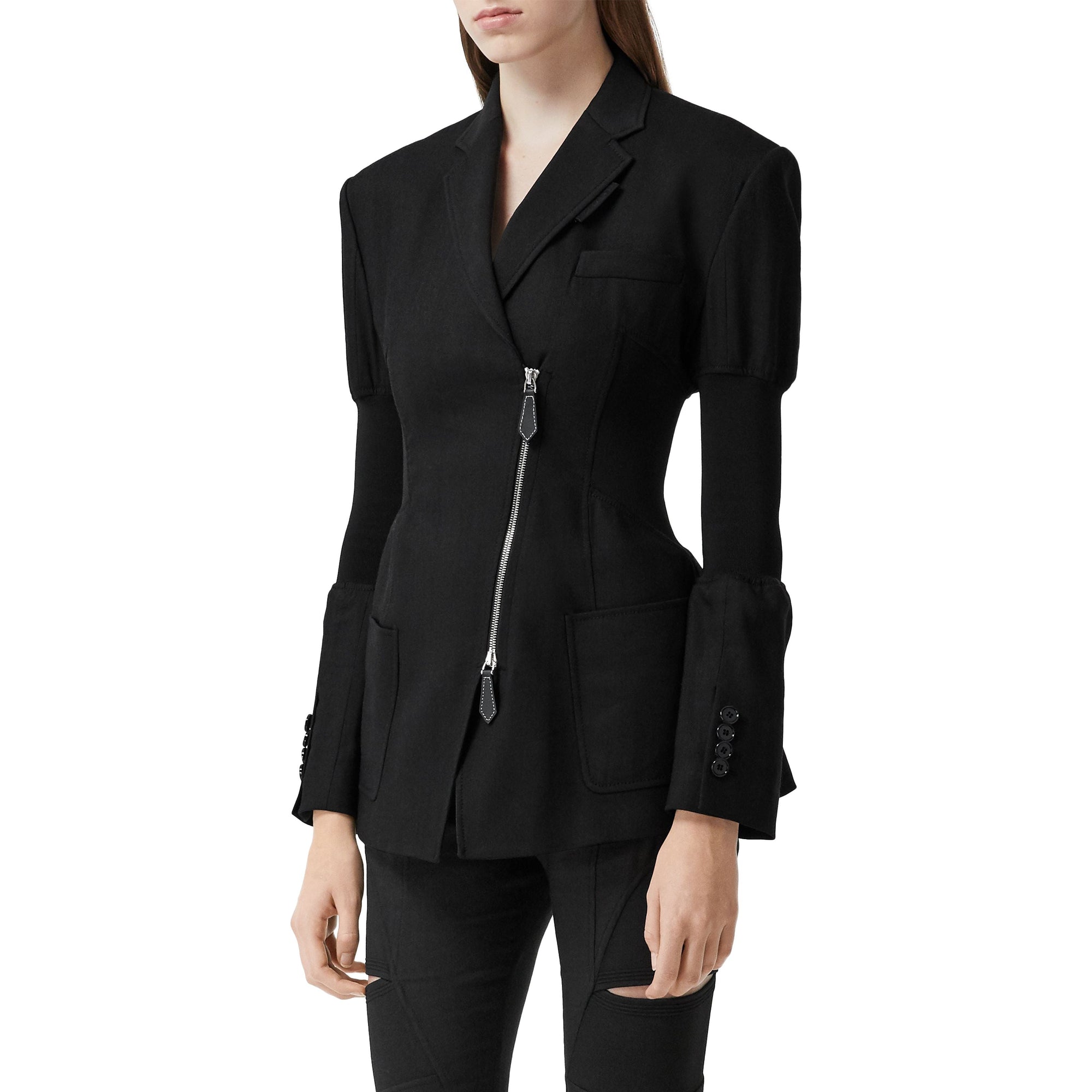 Blazer déstructuré en sergé technique - Noir