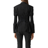 Blazer déstructuré en sergé technique - Noir