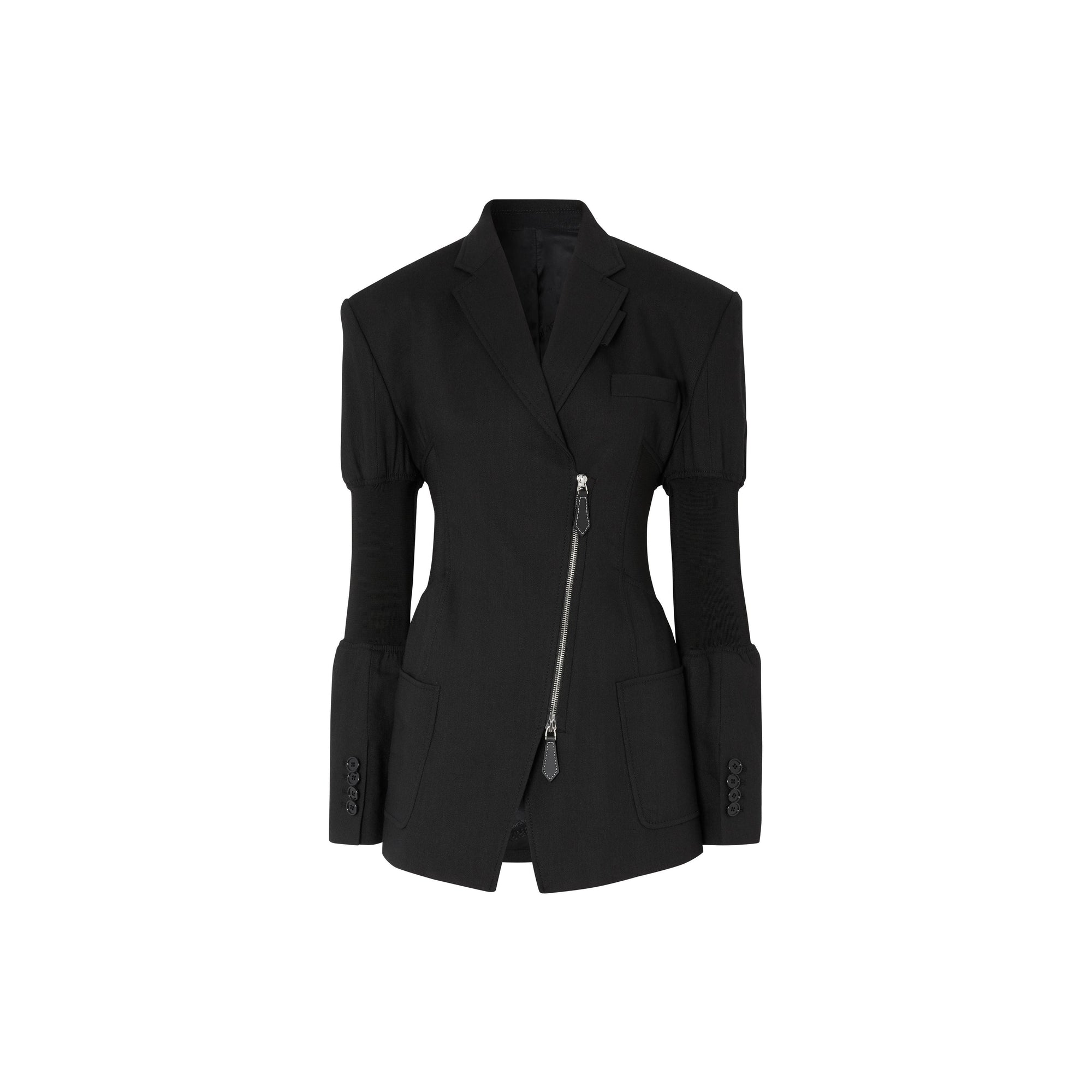 Blazer déstructuré en sergé technique - Noir