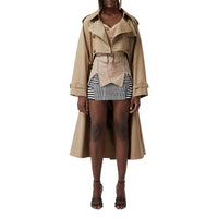 Trench en gabardine de coton avec découpe - Fauve doux
