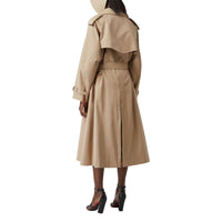 Trench en gabardine de coton avec découpe - Fauve doux