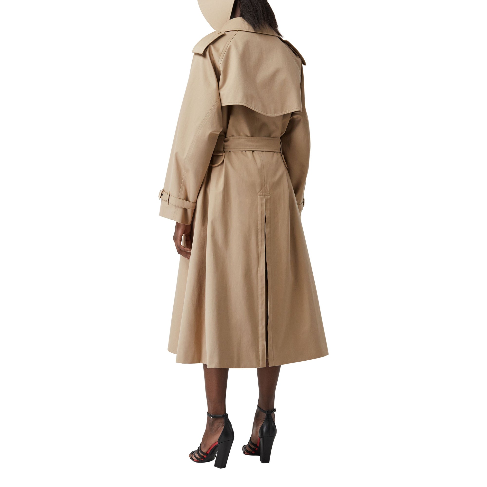 Trench en gabardine de coton avec découpe - Fauve doux