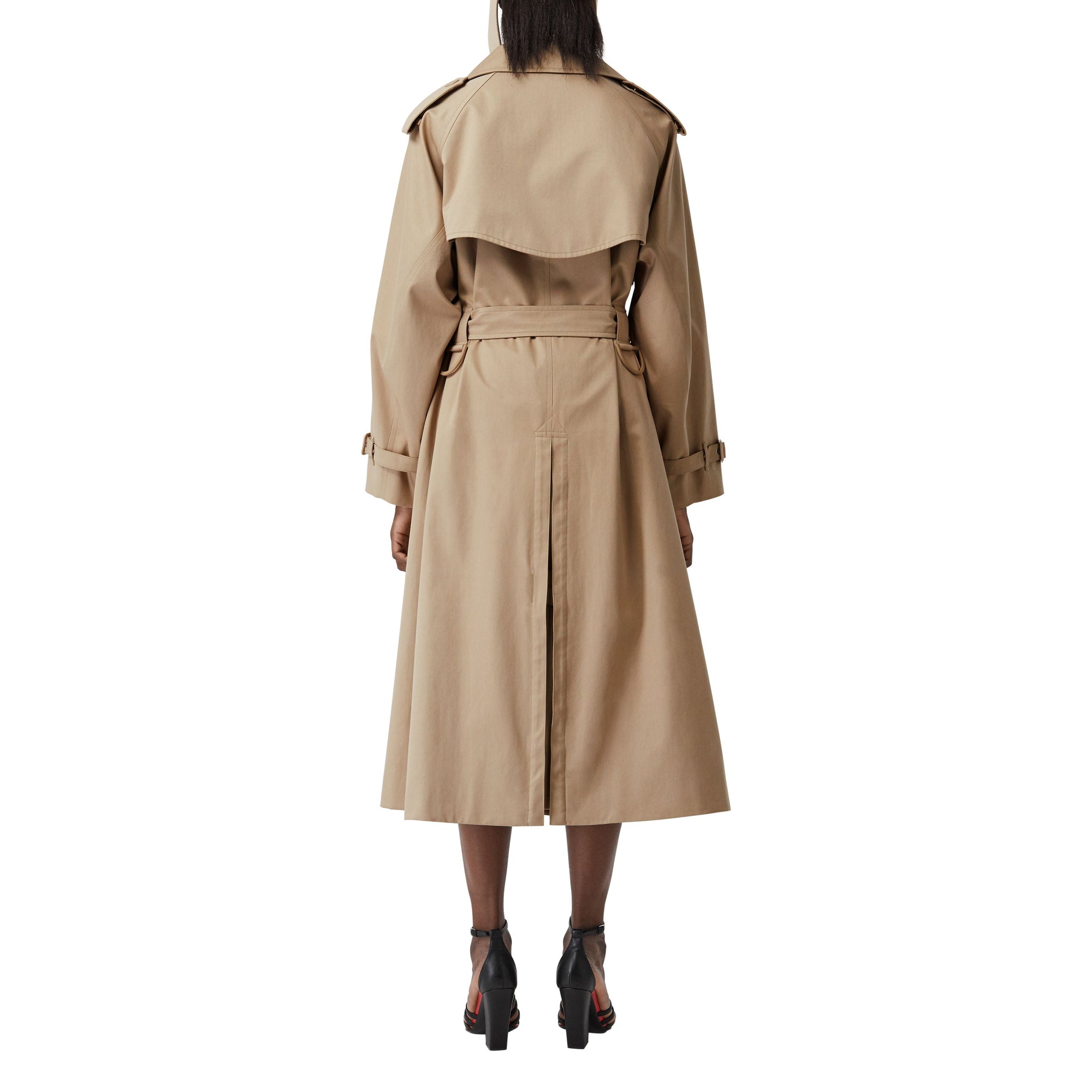 Trench en gabardine de coton avec découpe - Fauve doux