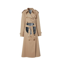 Trench en gabardine de coton avec découpe - Fauve doux