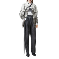 Veste utilitaire en gabardine de soie et coton à imprimé singe - Monochrome