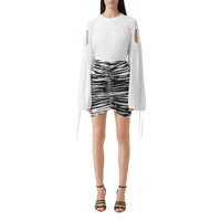 MONOCHROME IP PTTN Minijupe en coton stretch à imprimé aquarelle avec zip