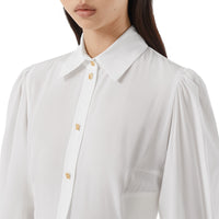 Chemise en soie à découpe et logo - Blanc optique