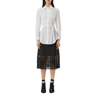 Chemise en soie à découpe et logo - Blanc optique