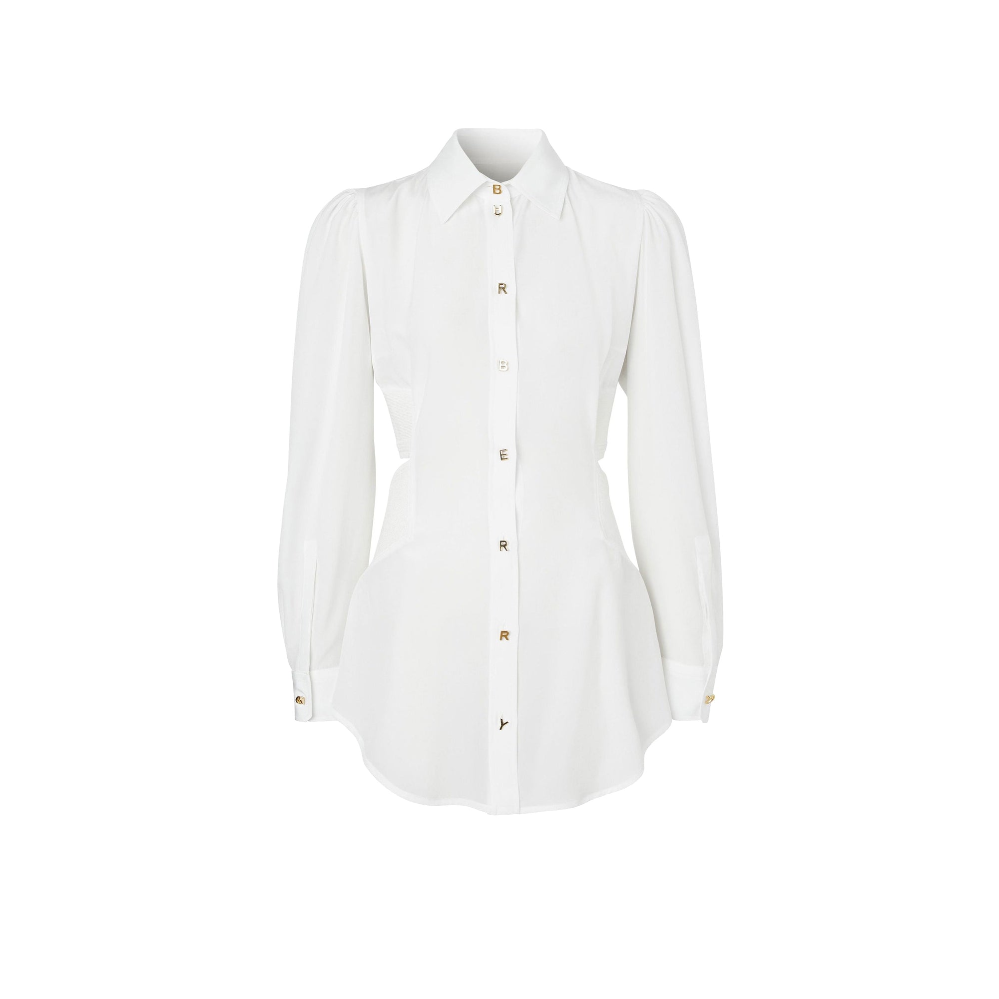 Chemise en soie à découpe et logo - Blanc optique