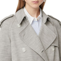 Trench déstructuré en laine technique - Camaïeu de gris