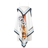 PORCELAIN Robe foulard en soie à imprimé animalier