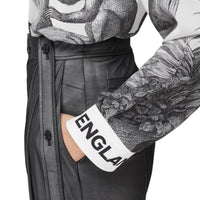 Pantalon tailleur en jersey et mousseline avec sangles - Noir