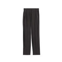 Pantalon tailleur en jersey et mousseline avec sangles - Noir
