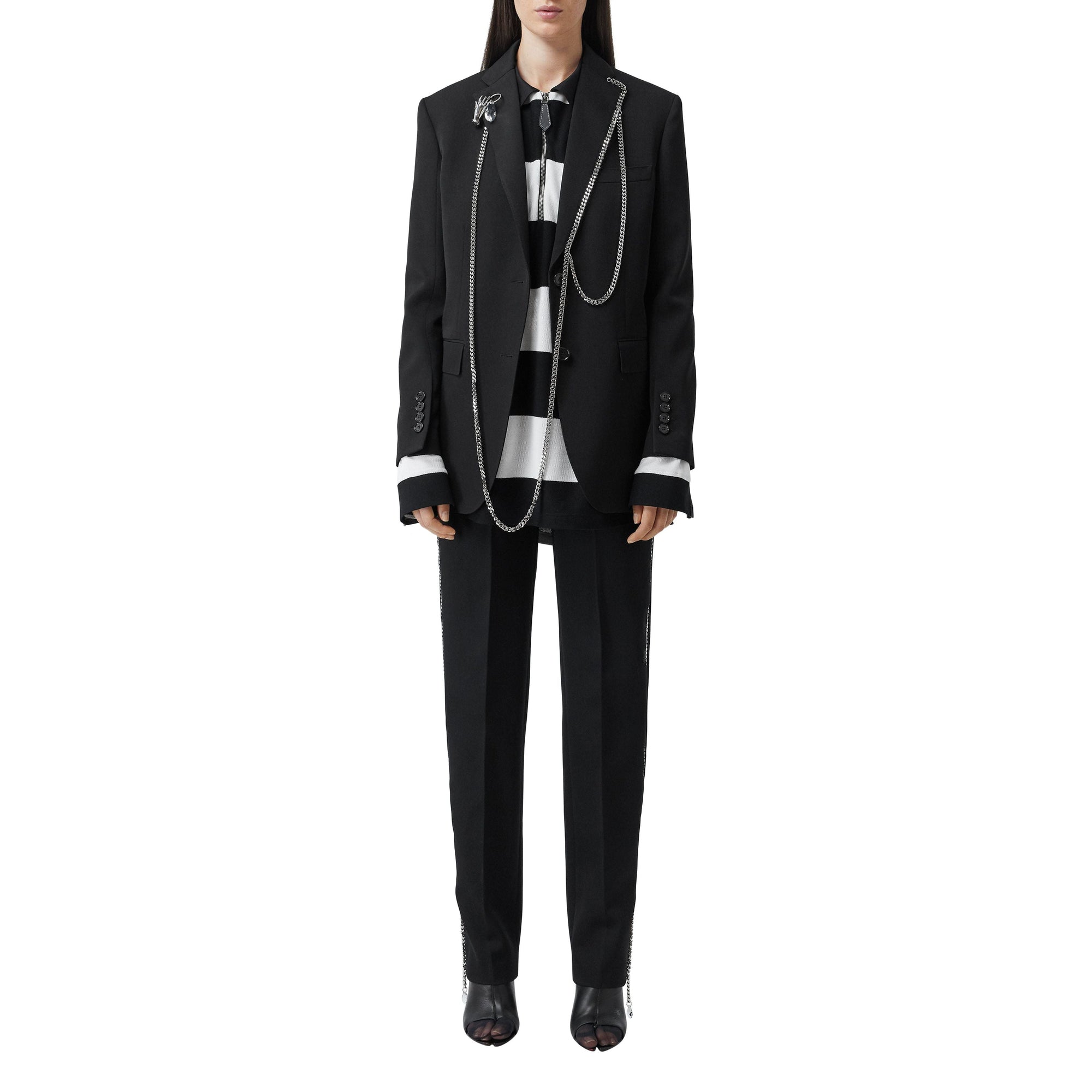 Blazer en laine avec chaîne - Noir