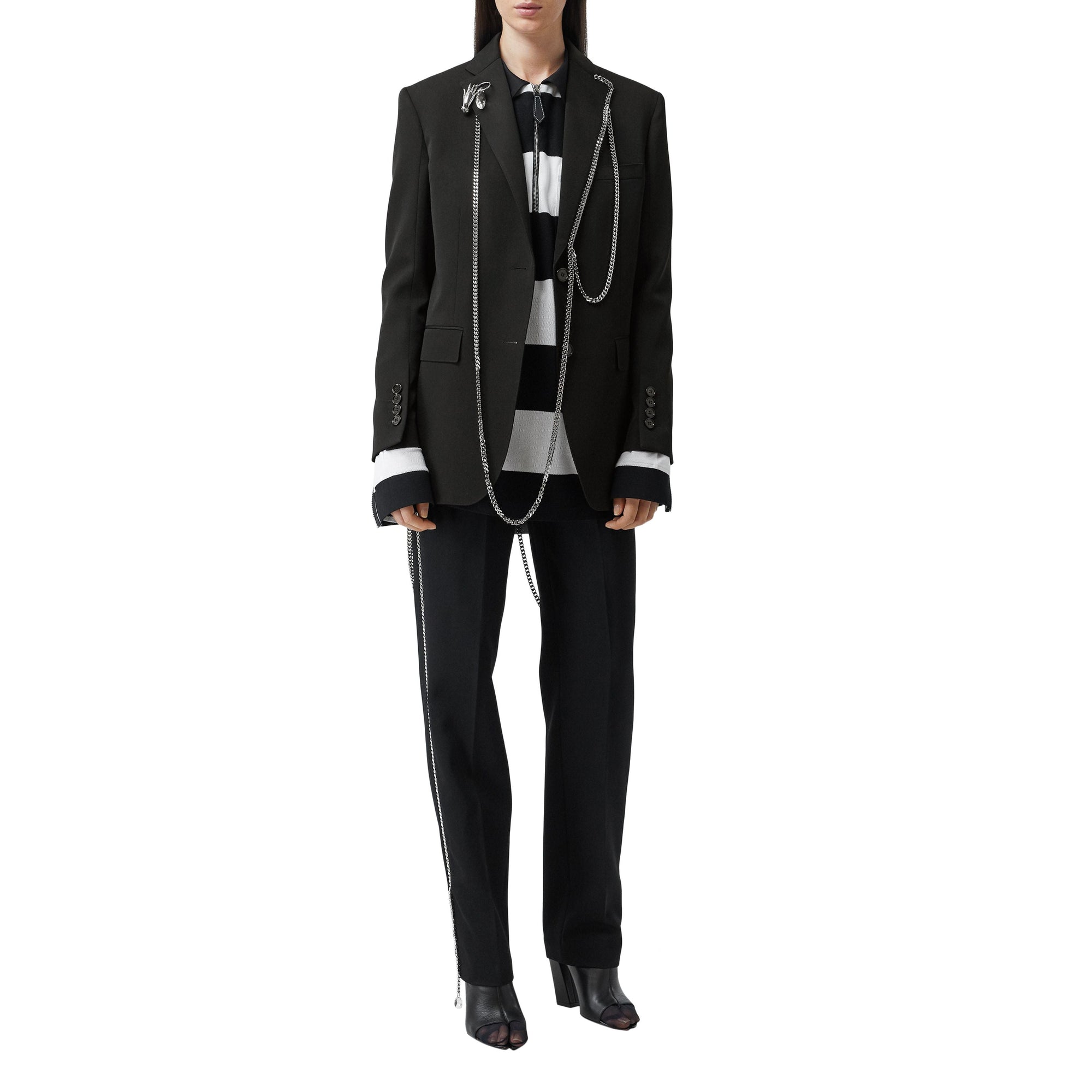 Blazer en laine avec chaîne - Noir