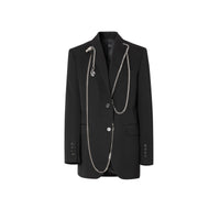 Blazer en laine avec chaîne - Noir