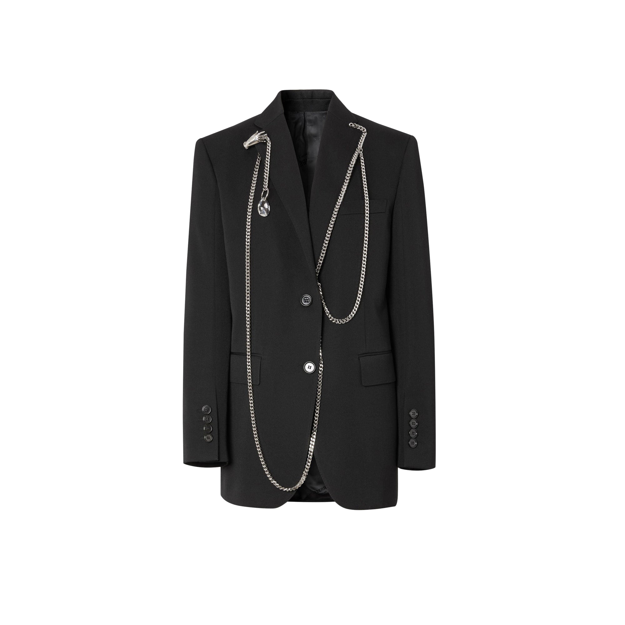 Blazer en laine avec chaîne - Noir