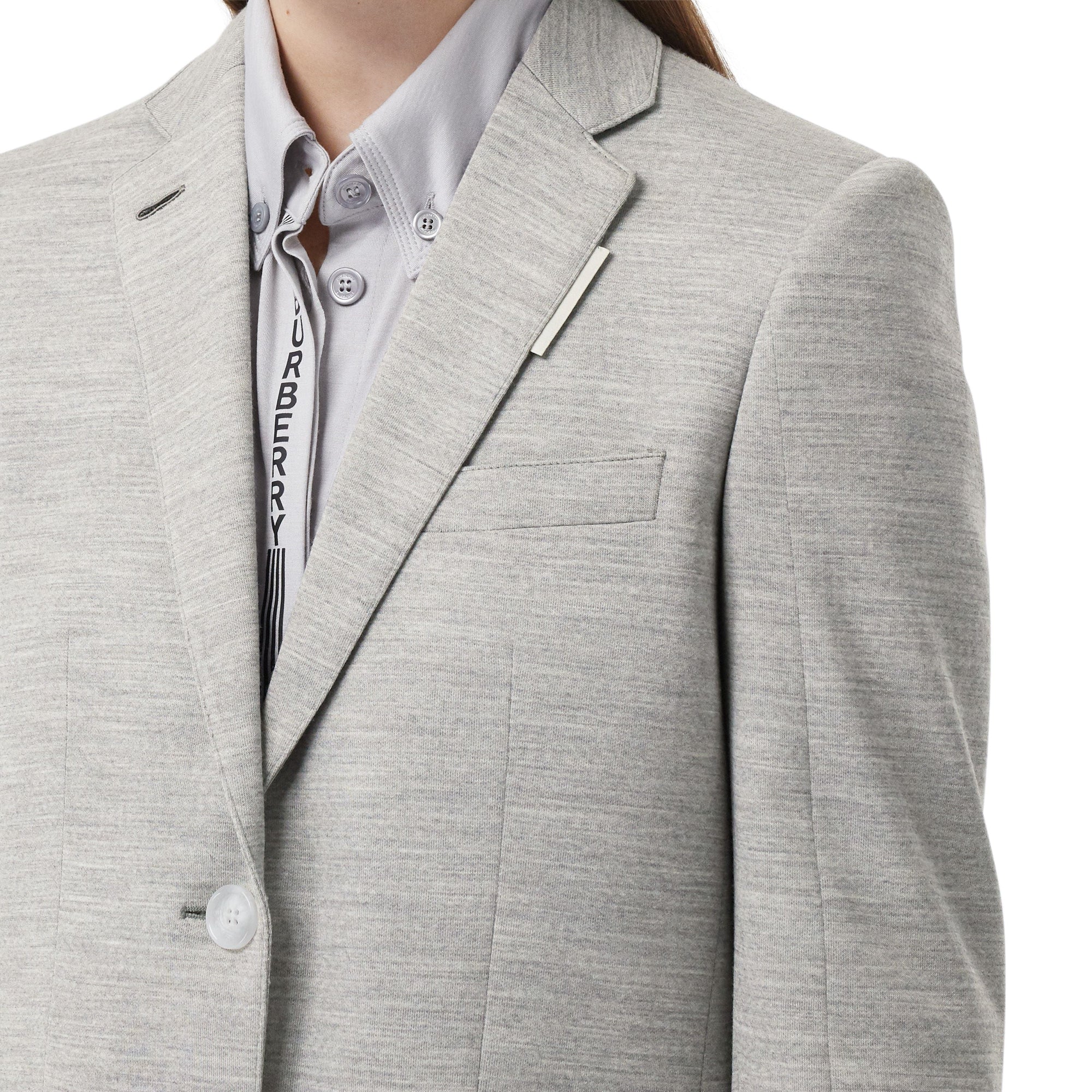 Blazer en jersey de laine technique - Camaïeu de gris taupe