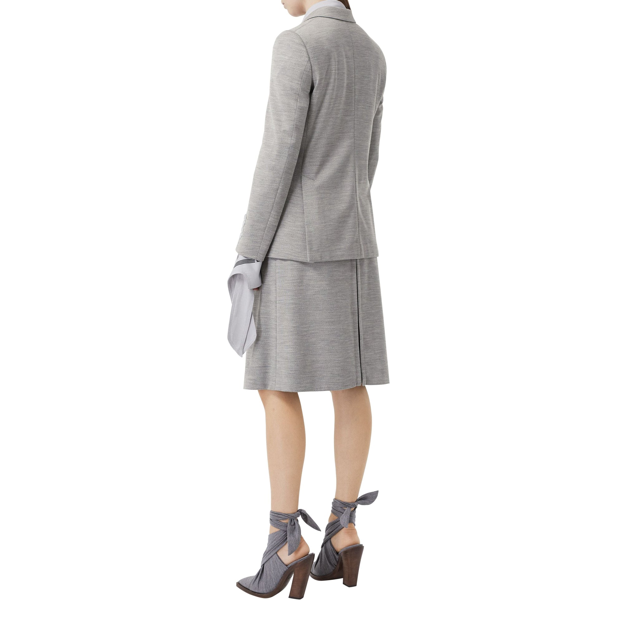 Blazer en jersey de laine technique - Camaïeu de gris taupe