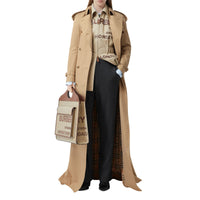 Trench ultralong en gabardine de coton - Fauve doux