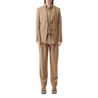 Blazer en jersey de laine technique à fines rayures en cristaux - Camaïeu de noix de pécan