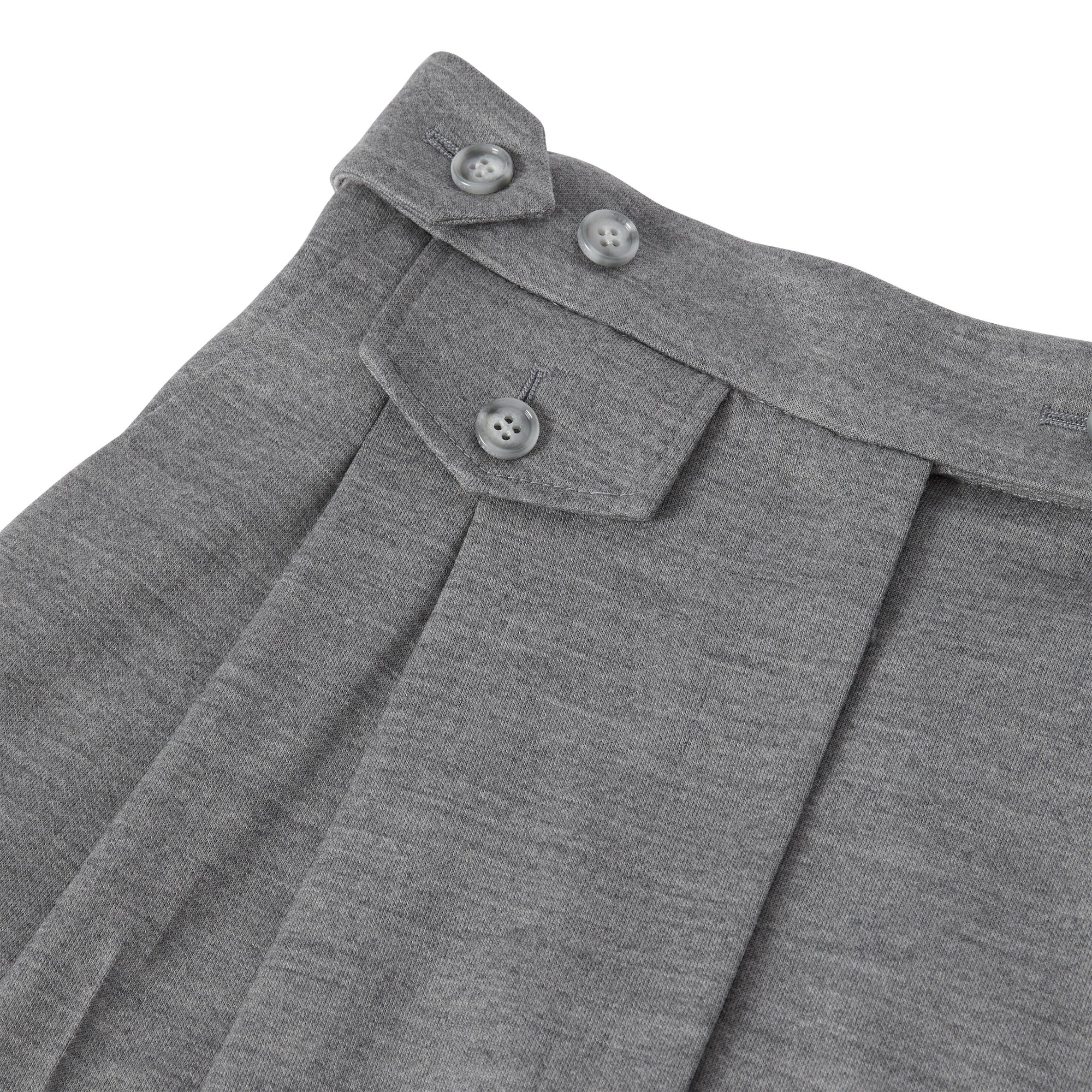 Pantalon tailleur en jersey de laine avec découpe - Gris nuage