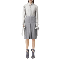 Chemise en jersey de soie et laine à logo - Camaïeu de gris
