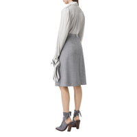 Chemise en jersey de soie et laine à logo - Camaïeu de gris